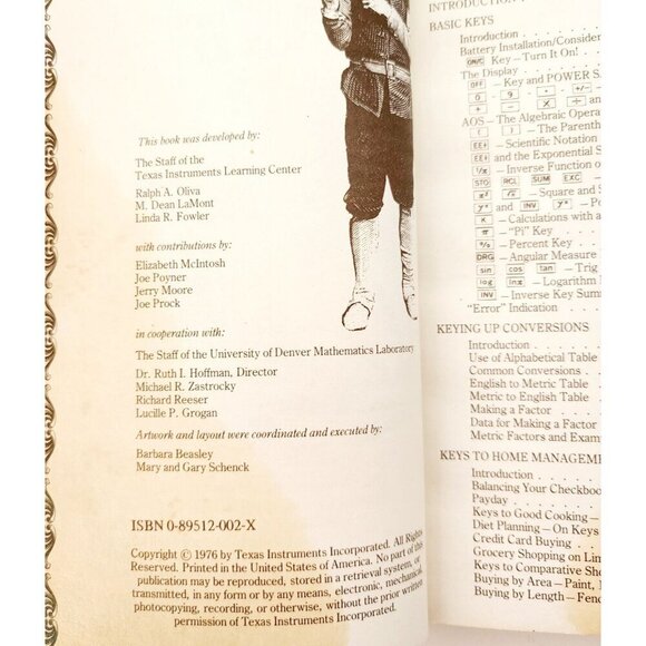 1976 Great International Book On Keys Texas Instruments Calculator 1st Ed PB F7 - Picture 4 of 8